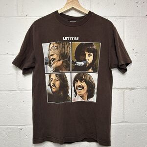 The Beatles Band AAA Short Sleeve T-Shirt Brown "Let it Be"